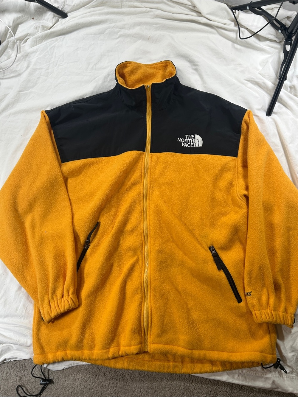 The North Face Yellow and Black Lightweight Fleece Jacket